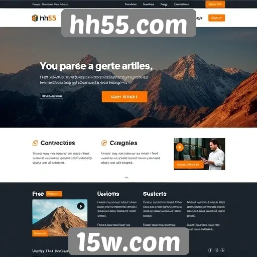 Análise da interface do usuário no site hh55.com
